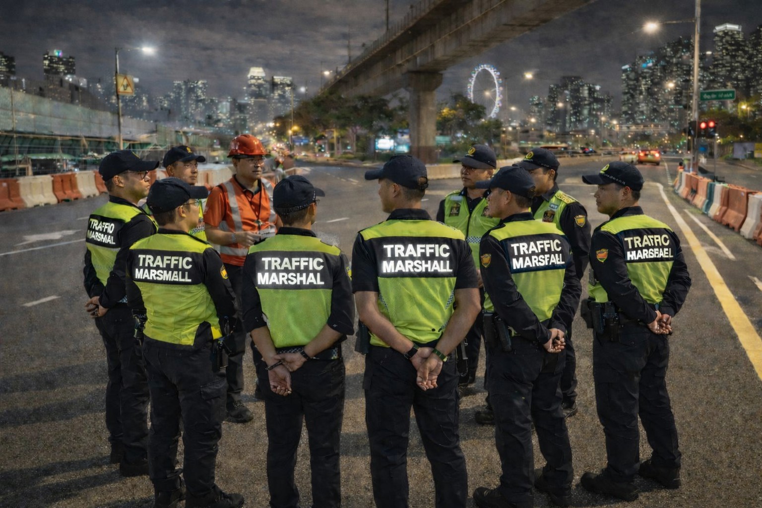 Night traffic marshal operations